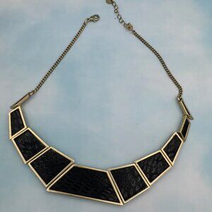 House of Harlow 1960 Black Serene Serpentine Collar Necklace, 20"